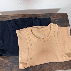 Maeve by Anthropologie Ribbed Racerback Tank Tops (2-Pack) Size S